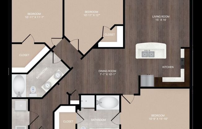 3 beds, 2 baths, 1,348 sqft, $2,432