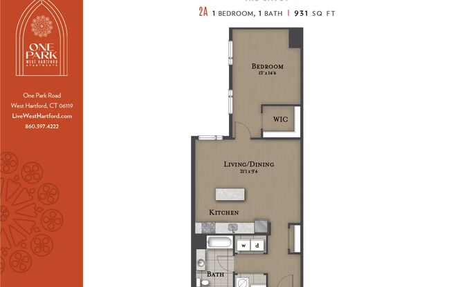 1 bed, 1 bath, 931 sqft, $2,540, Unit 124