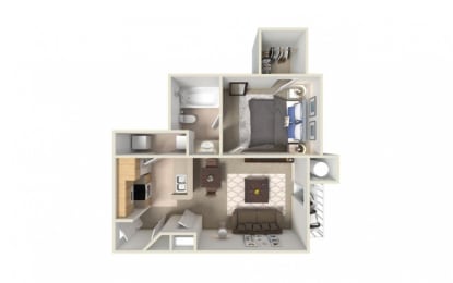 1 bed, 1 bath, 602 sqft, $1,348