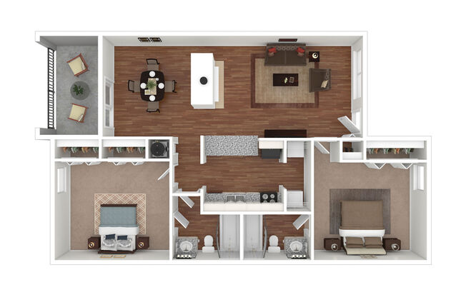 2 beds, 2 baths, 1,103 sqft, $1,205