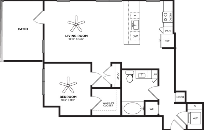1 bed, 1 bath, 868 sqft, $3,864, Unit 127