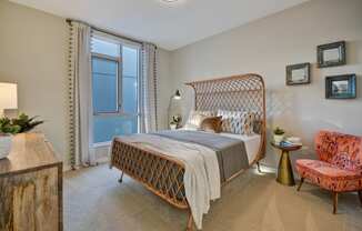 a bedroom with a bed and a window at L Seven, San Francisco, CA