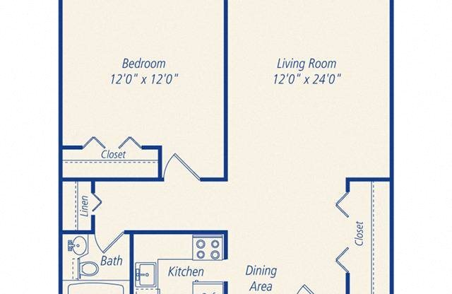 1 bed, 1 bath, 595 sqft, $2,050