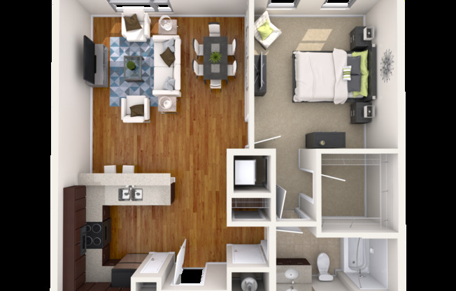 1 bed, 1 bath, 787 sqft, $1,626