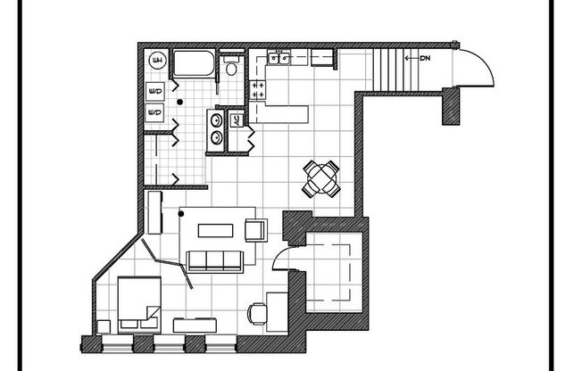 Studio, 1 bath, 929 sqft, $2,100, Unit 114