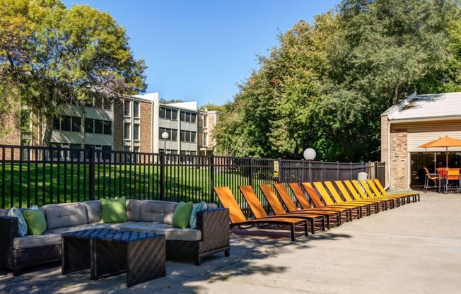 poolside loungers at Glen at Burnsville, Minnesota