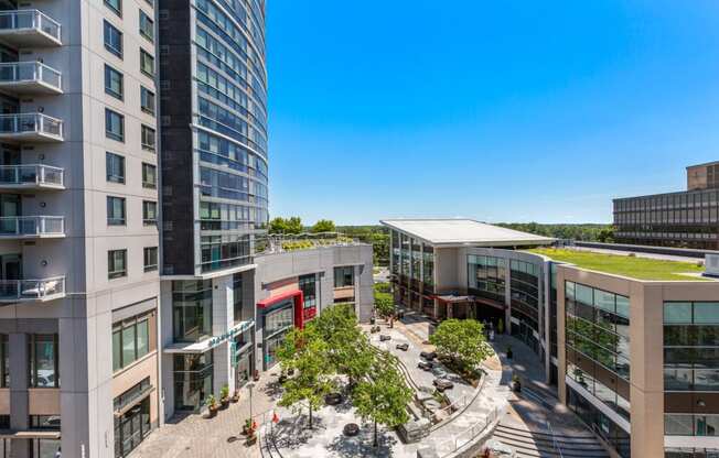 a view of the commons from the top of the building