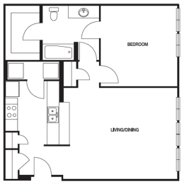 1 bed, 1 bath, 846 sqft, $1,488