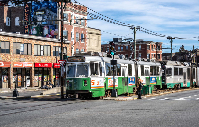 Green Line MBTA train, Allston MA