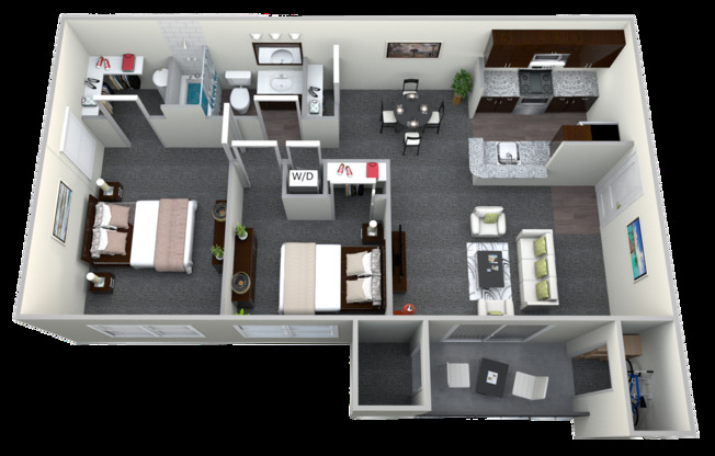 2 beds, 1 bath, 844 sqft, $1,611, Unit 8209-102