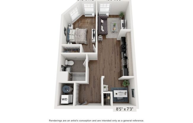 1 bed, 1 bath, 659 sqft, $2,195, Unit 533