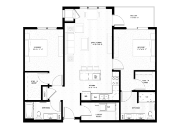 2 beds, 2 baths, 1,035 sqft, $2,140