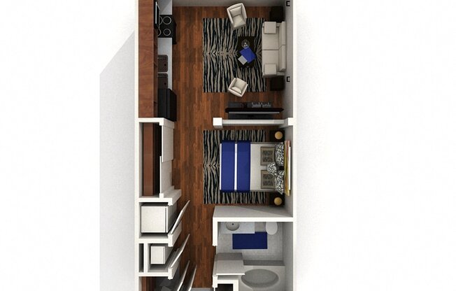 Studio, 1 bath, 481 sqft, $1,174