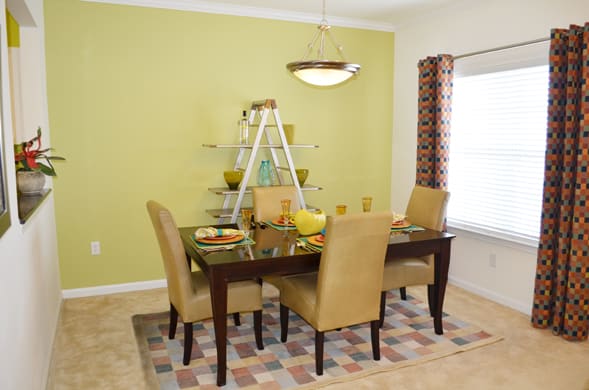 Separate dining room; table and four chairs