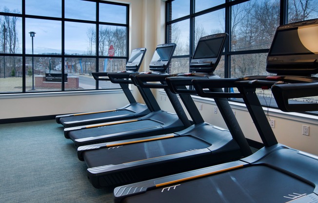 Fitness center with ample options.