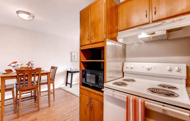 Peak 54 Apartments Kitchen and Living Room in Denver, Colorado