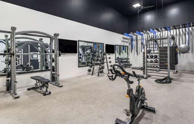 the gym at the flats at big tex apartments at Mirasol Apartments, Las Vegas, NV 89119