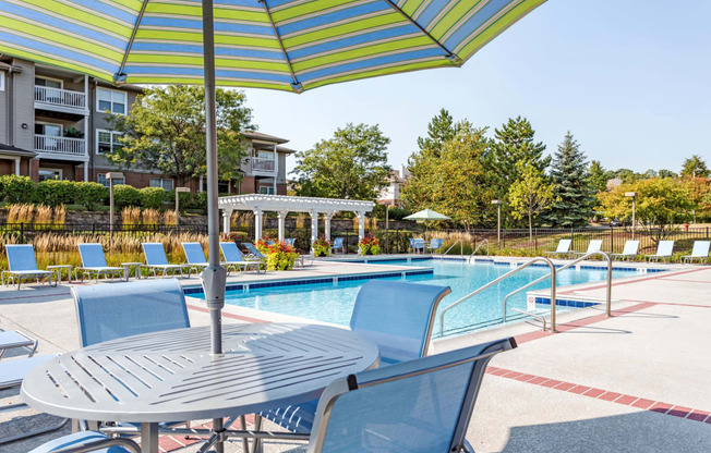 Poolside Relaxing Area at Thornberry Woods Apartment Homes, Naperville, 60565