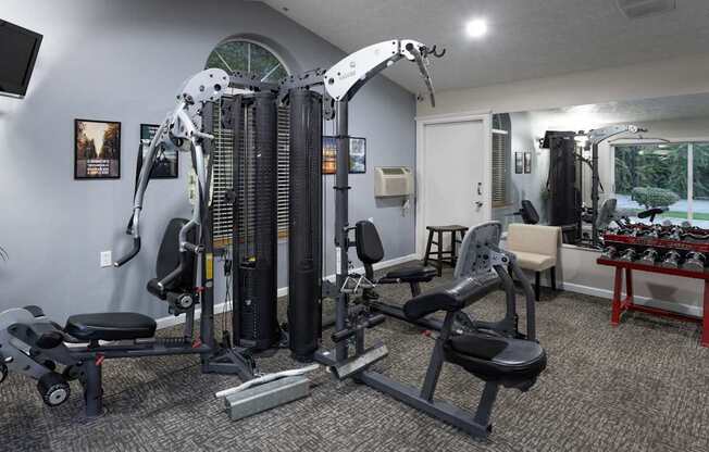 A well equipped gym with a variety of equipment.
