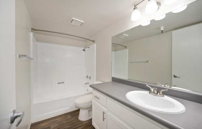 a 2-bedroom apartment bathroom with a sink and a toilet