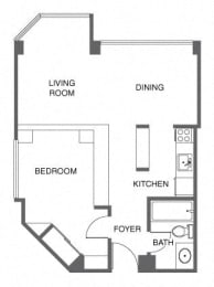 Studio, 1 bath, $3,411