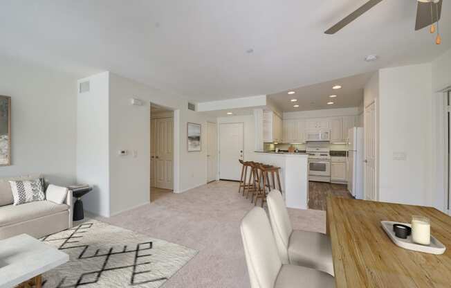 Living room and kitchen at Monarch at Dos Vientos Newbury Park, CA 91320