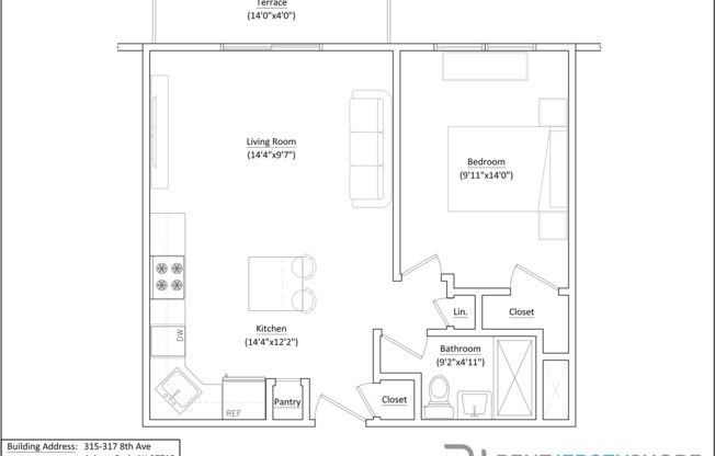 1 bed, 1 bath, 566 sqft, $2,030, Unit 215