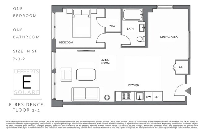 1 bed, 1 bath, $3,163, Unit 2E