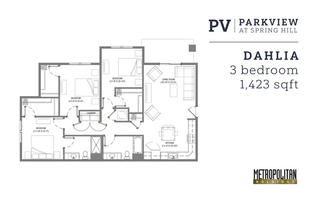 3 beds, 2 baths, 1,423 sqft, $2,445, Unit 7020FD