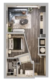 1 bed, 1 bath, 573 sqft, $1,470