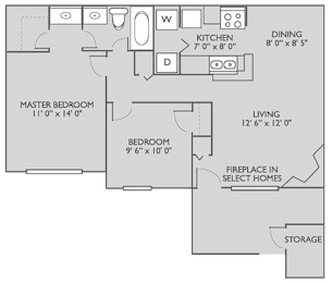 2 beds, 1 bath, 780 sqft, $1,199