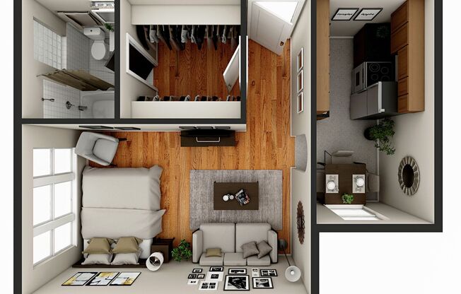 Studio, 1 bath, 307 sqft, $1,350, Unit 915-309