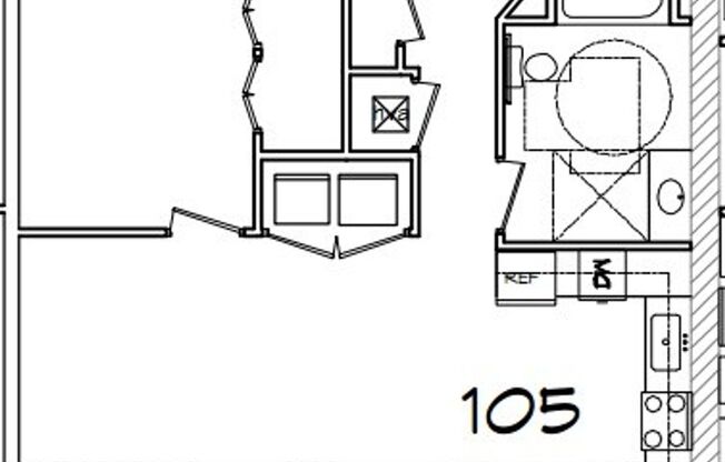 1 bed, 1 bath, 590 sqft, $1,150, Unit Apt 105
