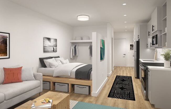 Studio, 1 bath, 430 sqft, $1,790, Unit 603