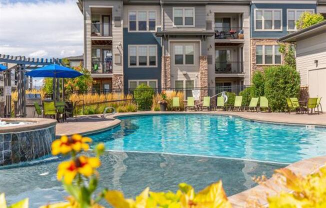 Pool With Sunning Deck at Avena Apartments, Thornton, Colorado