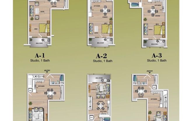 Studio, 1 bath, 574 sqft, $1,950, Unit Unit 307