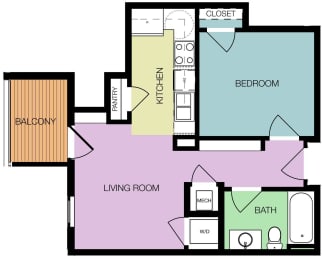 1 bed, 1 bath, 485 sqft, $1,307