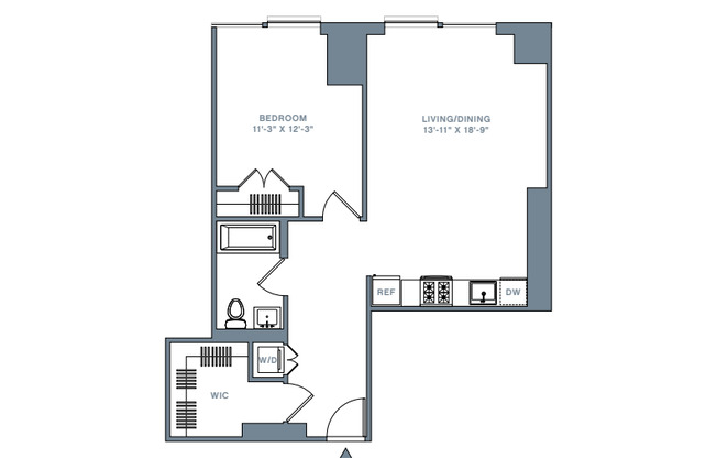 1 bed, 1 bath, 740 sqft, $5,911, Unit 34B