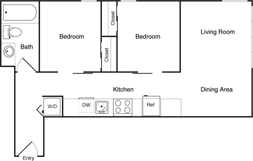 2 beds, 1 bath, 724 sqft, $2,699, Unit 612