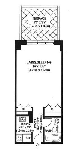 Studio, 1 bath, $3,495, Unit 4MM