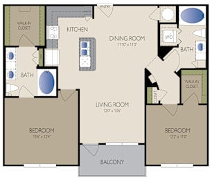 2 beds, 2 baths, 1,092 sqft, $1,718