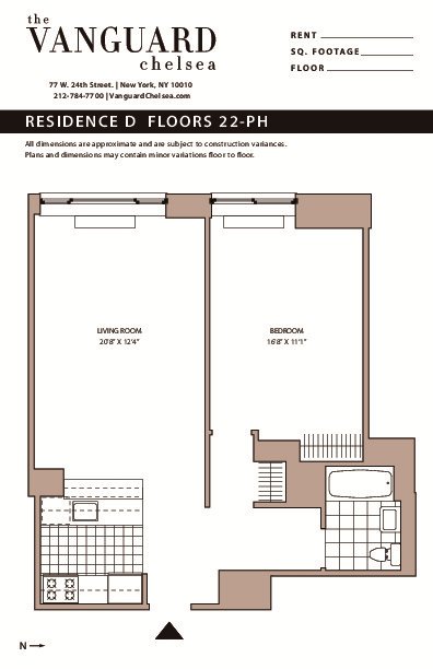 1 bed, 1 bath, $7,016, Unit 22D