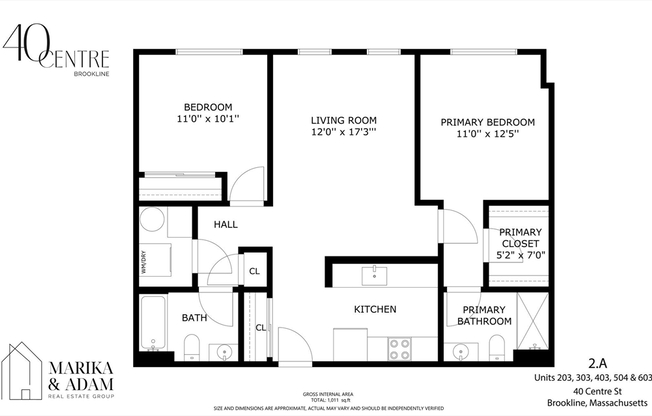 2 beds, 2 baths, 1,011 sqft, $5,500, Unit 203