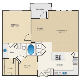 1 bed, 1 bath, 911 sqft, $1,518