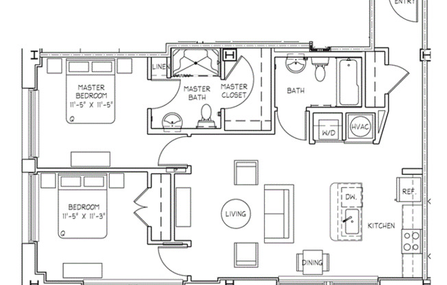 2 beds, 2 baths, 996 sqft, $1,895