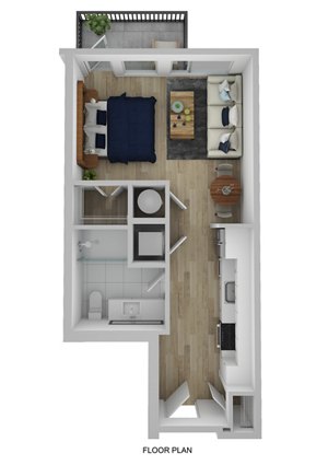 Studio, 1 bath, 521 sqft, $2,172