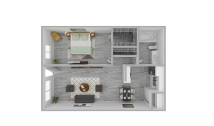 1 bed, 1 bath, 625 sqft, $835