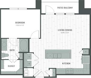 1 bed, 1 bath, 803 sqft, $1,615