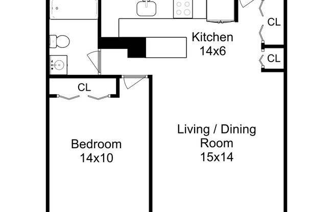 1 bed, 1 bath, 700 sqft, $1,750, Unit 418-1002
