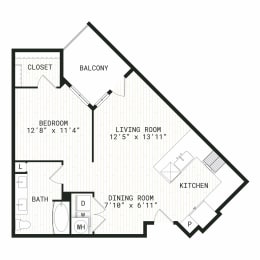 Studio, 1 bath, 749 sqft, $1,545